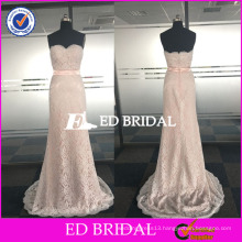 ED Bridal Real Sample Sexy Mermaid Lace Appliques Long Bridesmaid Dress 2017